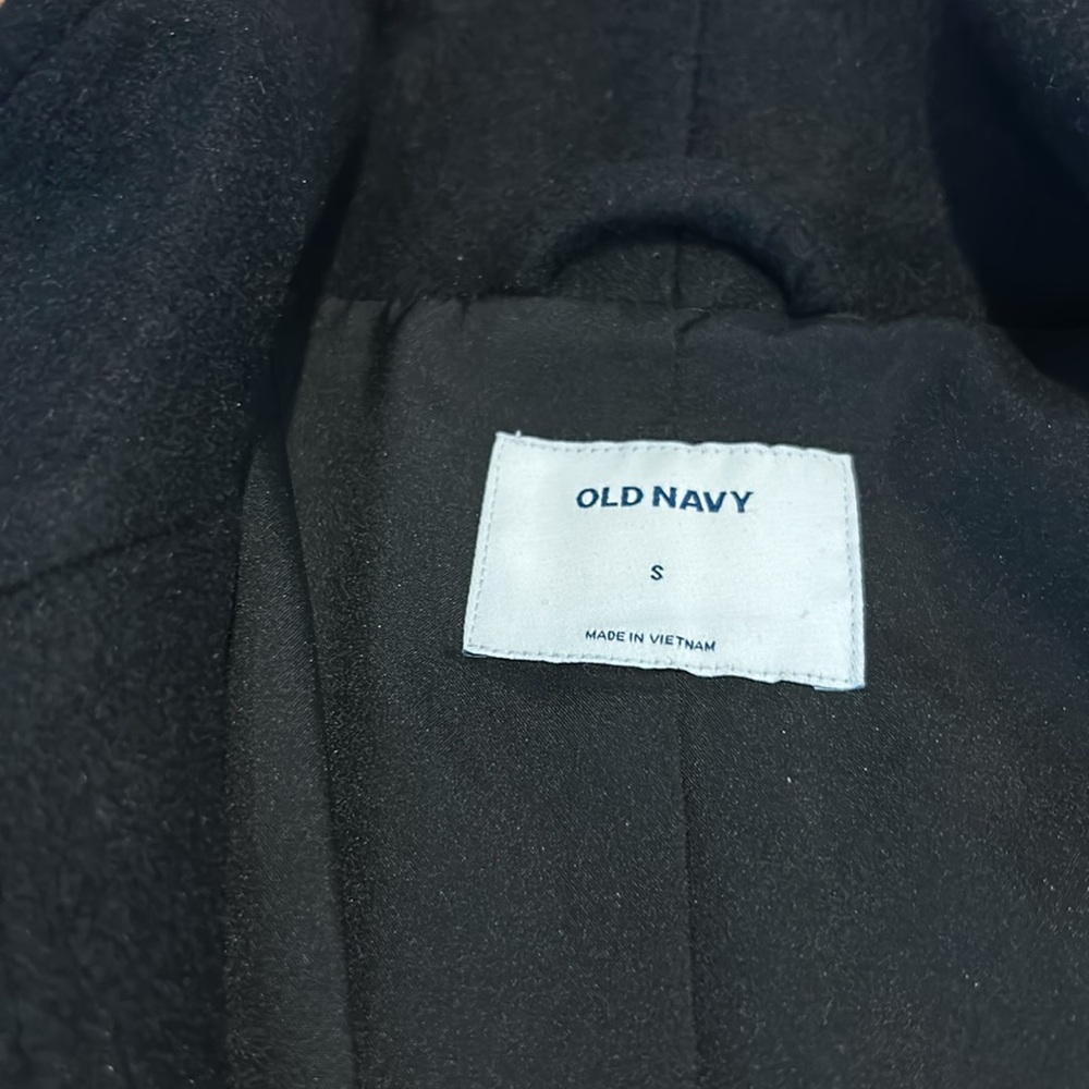 NWT Old Navy Black Zipper Front Peacoat with Pockets - Picture 2 of 9